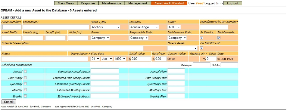 Asset Entry screenshot